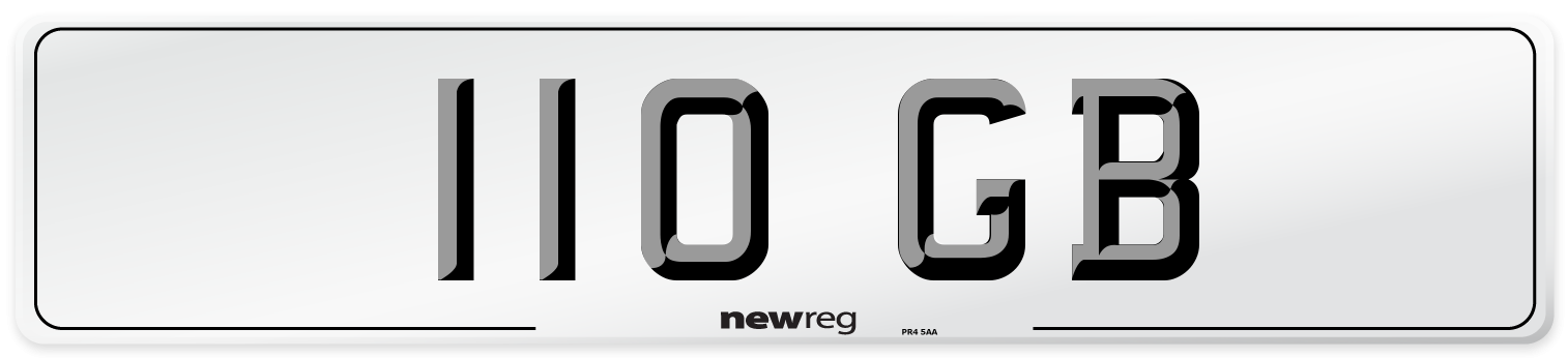 110 GB Number Plate from New Reg